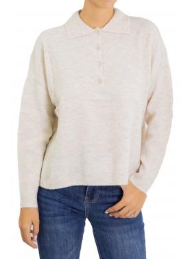 Maglia con colletto e due bottoni tinta unita  Only 